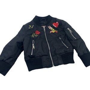 Urban Republic Baby Jacket Size 18m Girls Black Zippers Embroidered Children Kid